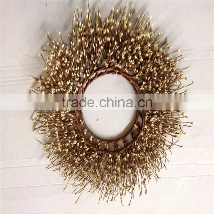Natural material winter festival decorative wreath candle holder decorative wreath