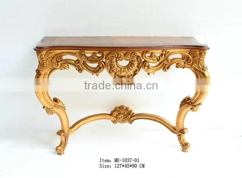 Green Marble Baroque Wall Cleat 2 leg Console Tables