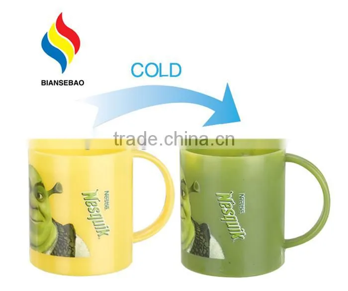customized design PS plastic 10oz coffee mug with color changing