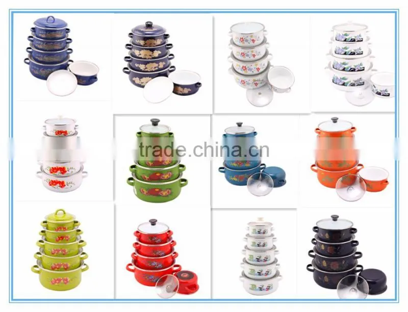 High quality and safty kitchen use OEM enamel crock pot/enamel slow cooker