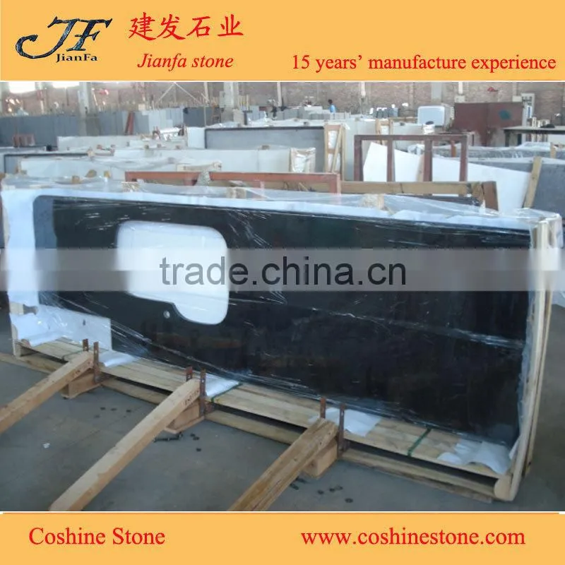 Idian black galaxy granite gangsaw big slabs for lowes bathroom countertops