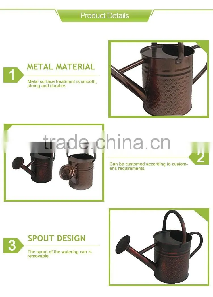 Antique brass and bright brass home and garden decorative metal flower watering can for sale