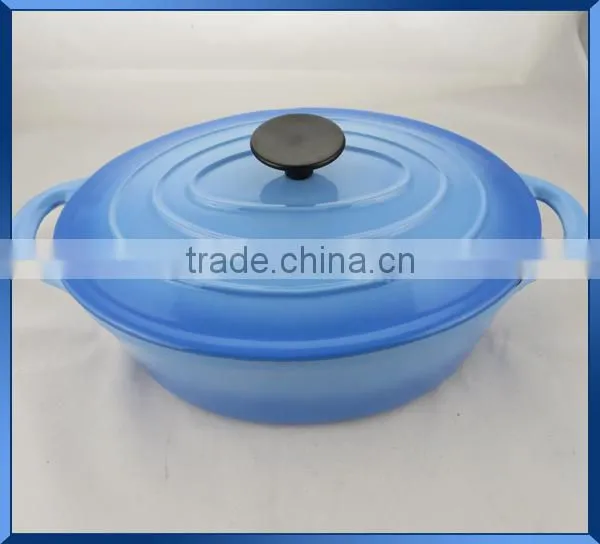 Oval cast iron metal enamelware
