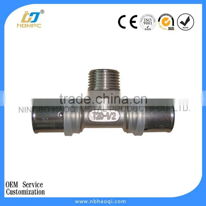 45 degree pipe fitting lateral tee quick connect compression fitting