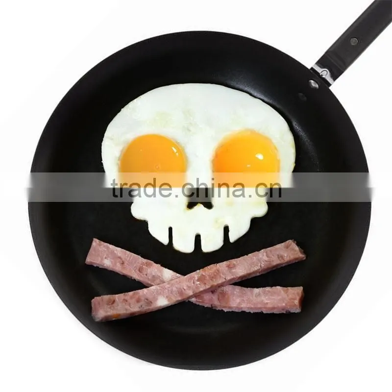 Non-stick Silicone Skull Shape Fried Egg Molds,Breakfast Pancake Slip Rings