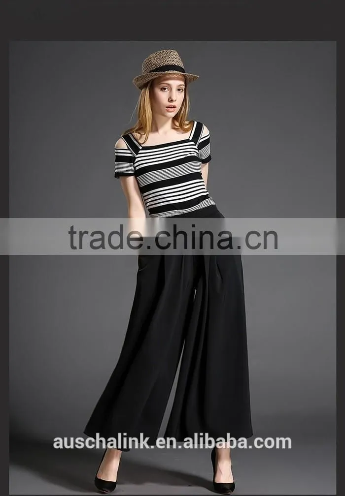 auschalink women elegant high waist loose dress pants customized