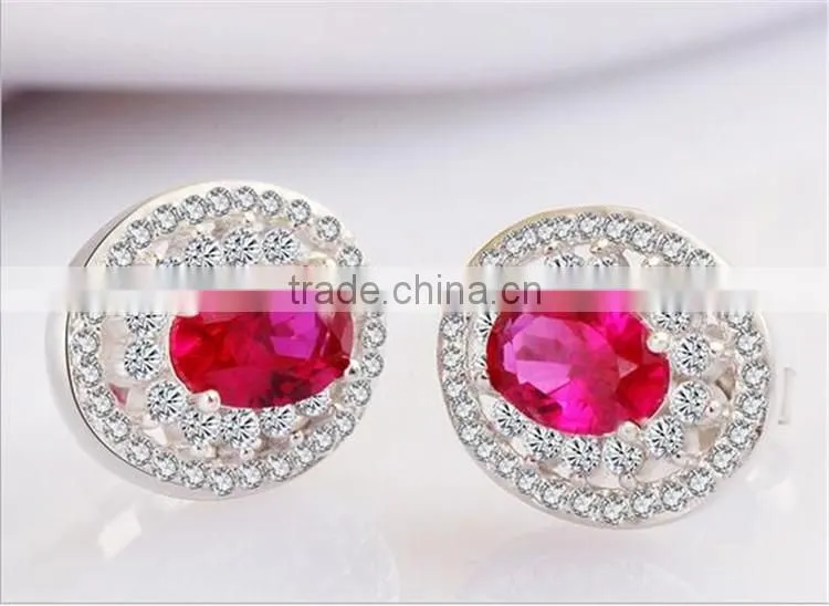 925 sterling silver heart sharp fashion earring cz diamond engagement wedding earrings