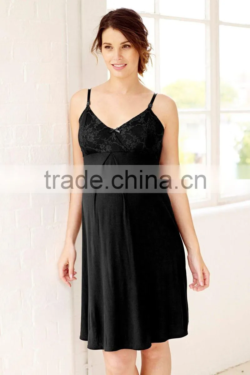 Black Lace Slip maternity sleepwear