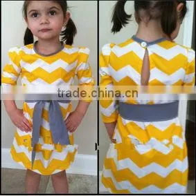 100% cotton girls dresses different colore Chevron skirt cotton dresses for girls plain cotton dresses wholesale