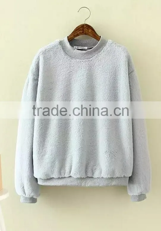 Runwaylover EY2334B New Style 2017 Ladies Fashion Pure Color Pullover Hoodie