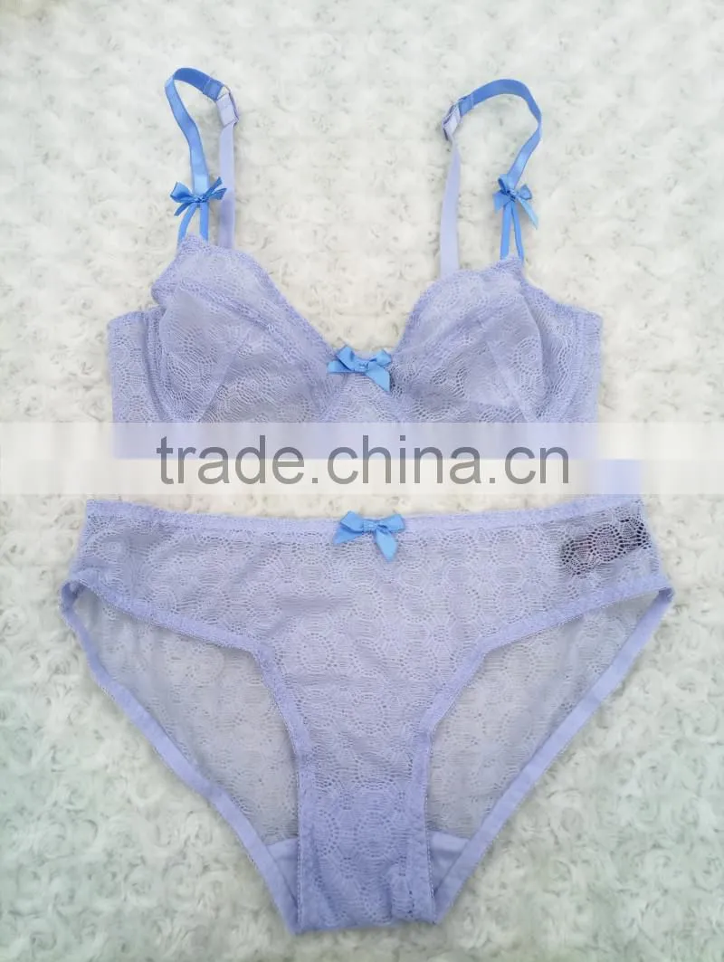 Ladies new unwired bra comfortable sexy women plus size bra panty set