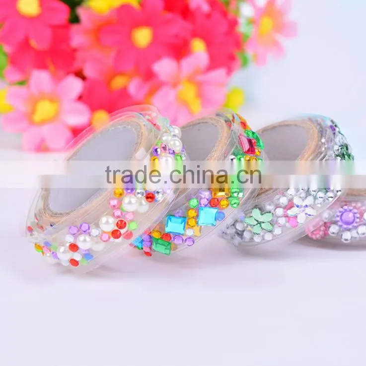 1.6cm*1m acrylic rhinestone decorative washi adhesive tape
