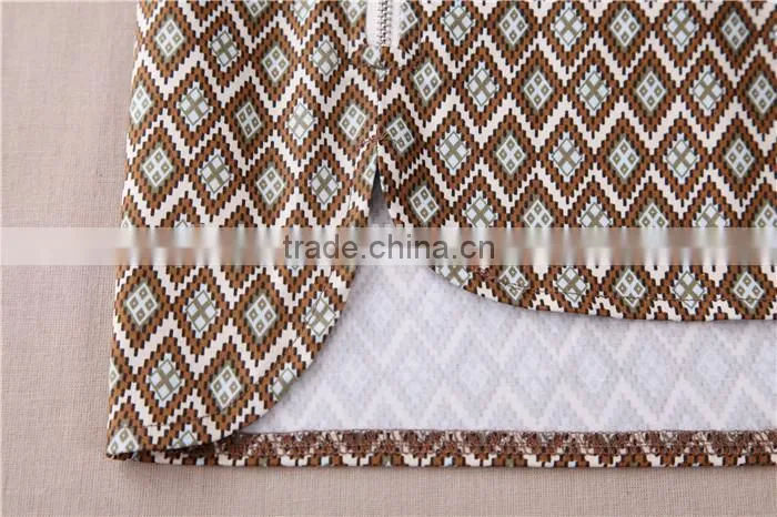 elegant printed short ladies office uniform skirts with zip decoration