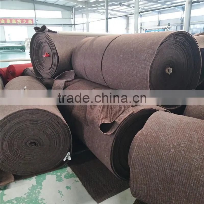Polyester Non-Woven Needle Punch Stripe Pvc Backing Carpet China Manufacture