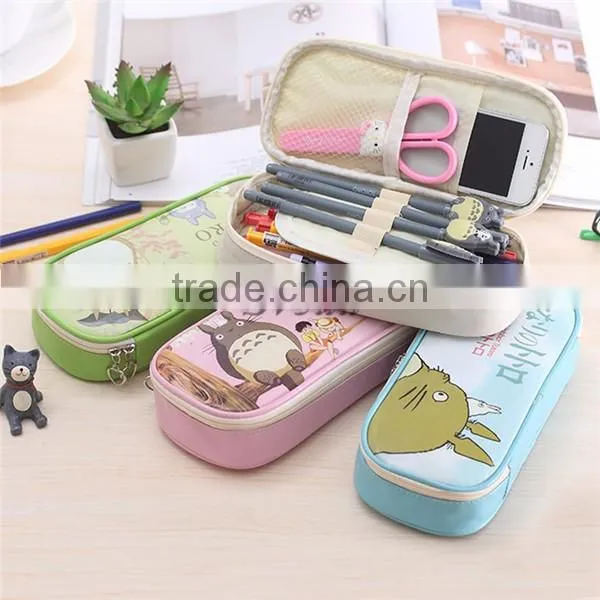 (New) Big Hero 6 pencil box with high quality, PU pencil case for kids, Cartoon pencil box for school children