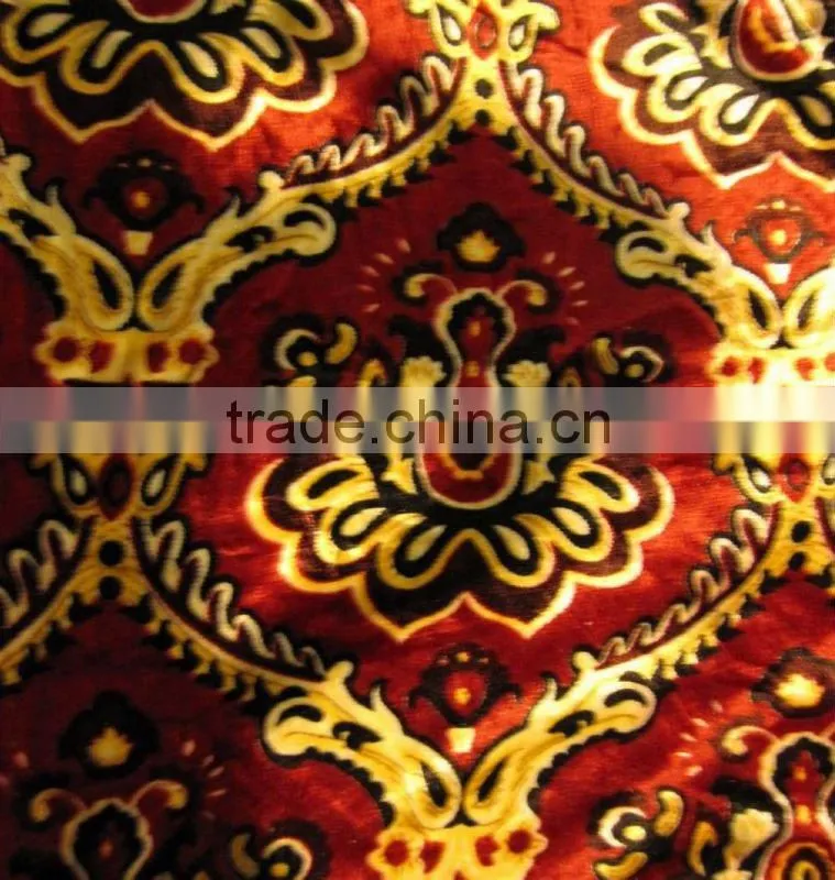 New style 100 polyester printed KS velour fabric