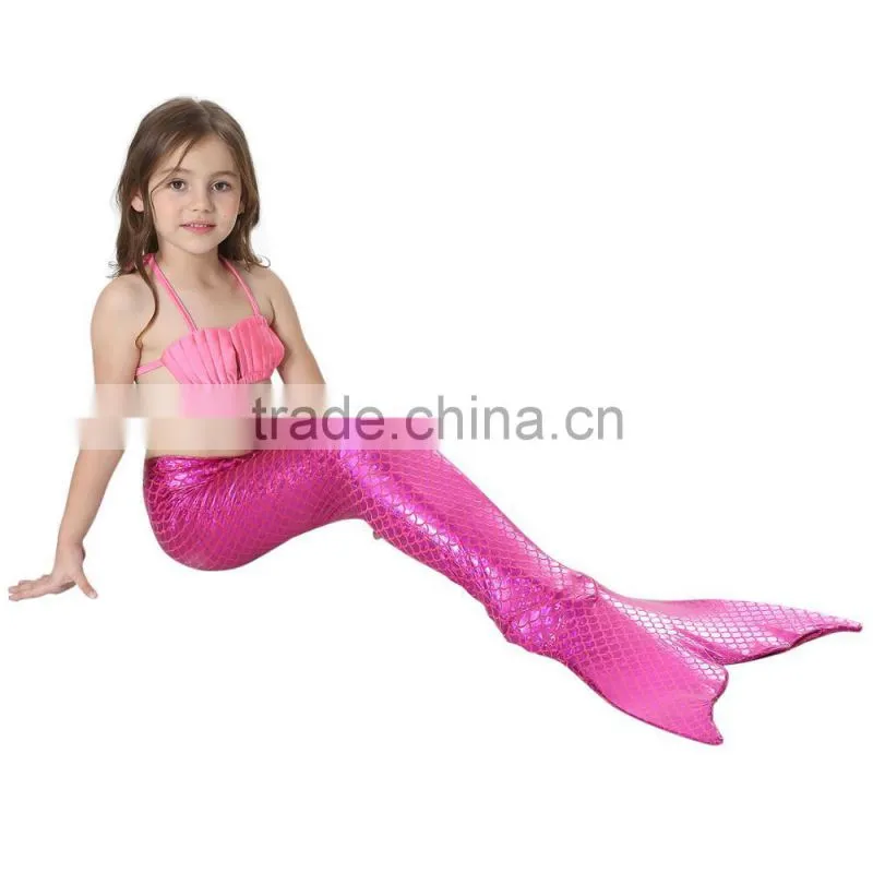3pcs Swimmable Mermaid Tail with Monofin Swimming Mono Flippers Swimwear