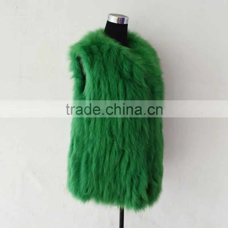SJ243-07 OEM Service Bright Green Fashion Girl Coat Vest Short Design