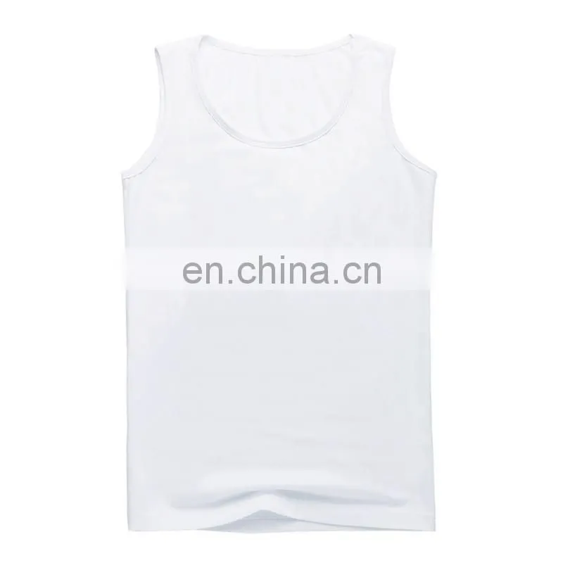 Men's wholesale polyester blank white tank tops