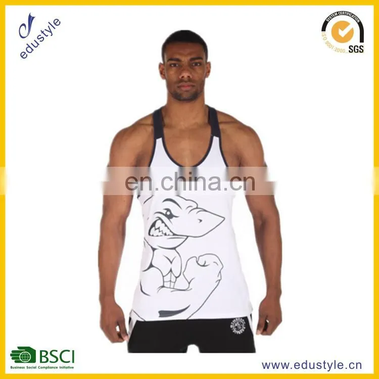 OEM Wholesale Casual Summer 95% Cotton 5% Spandex Men Sublimation Breathable Dri Fit Fitness Tank Top