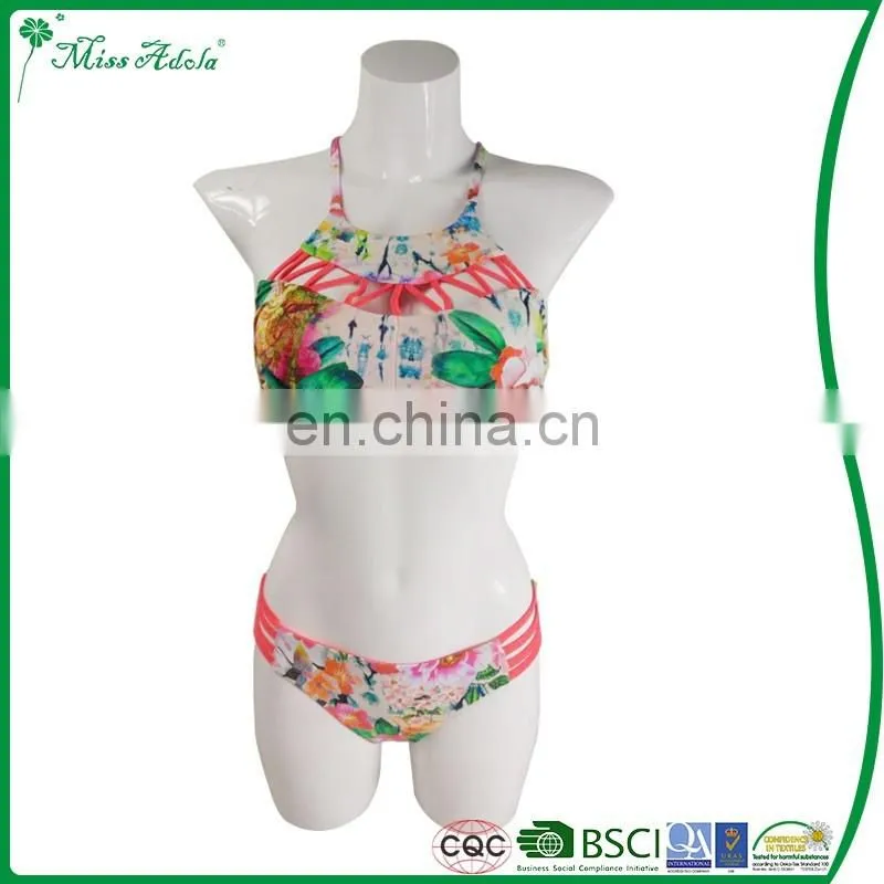 Custom wholesale open sex girls/woman/men triangle bikinis swimwear fabric