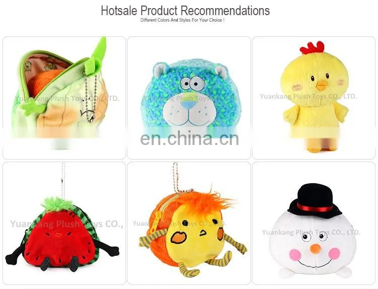 Cartoon vegetable series plush pocket money bag for kids