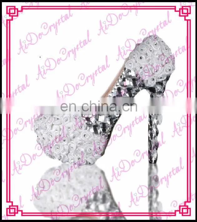 Aidocrystal Purple Luxury Crystal Diamonds Heels Pumps Wedding Shoes handmade high heels for women