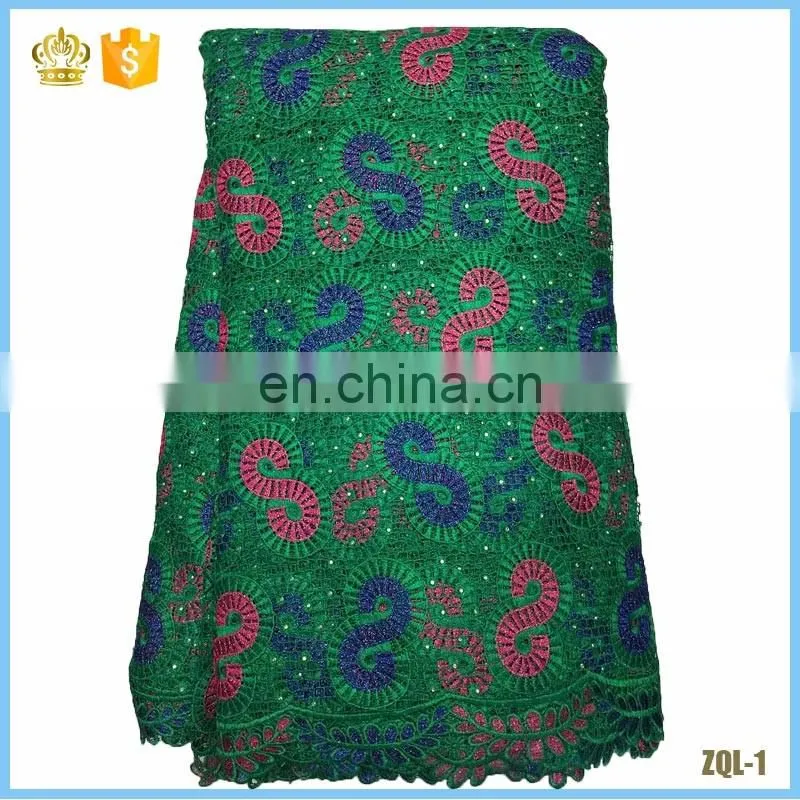 2016 Cheapest guipure lace fabric, high quality african cord lace fabric with stones L16022202