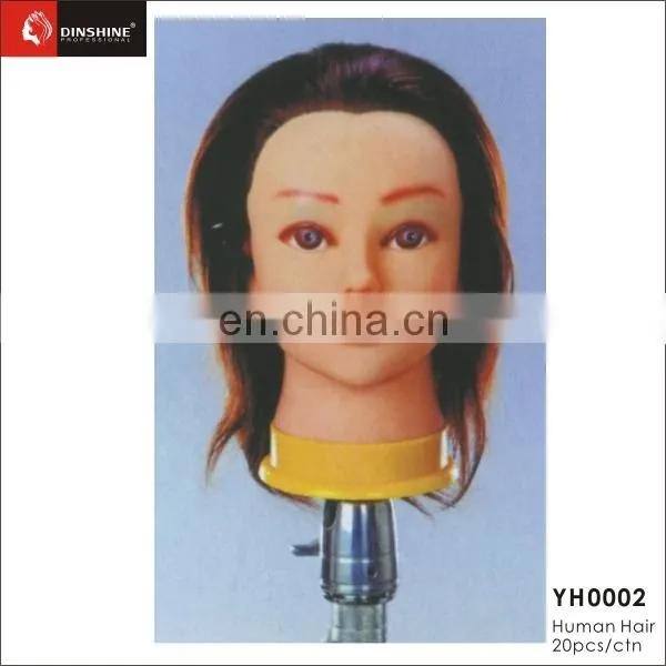 Long Real Human Hair Brown Hairdressing Training Head Mannequin
