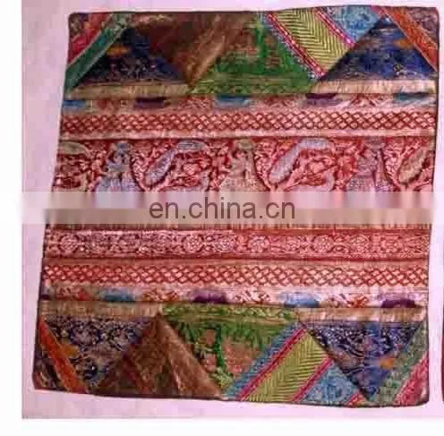 Indian Handmade Designer applique work cushion cover