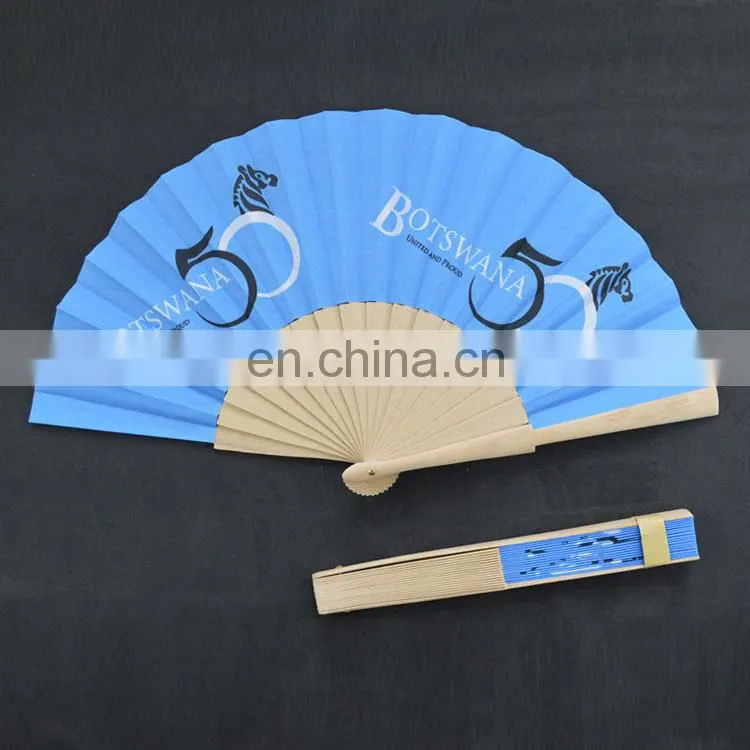 Printed Hand Fan with Wooden Frame for Promotion