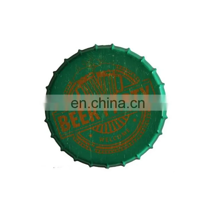 Wholesale vintage home bar decor tin metal sign beer cap