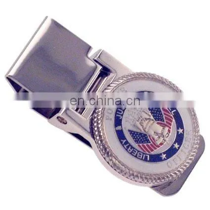 Round shaped money clip with printed logo