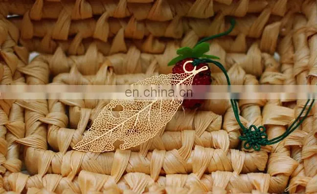 Golden yellow leaf bookmarker, business gift bookmarker