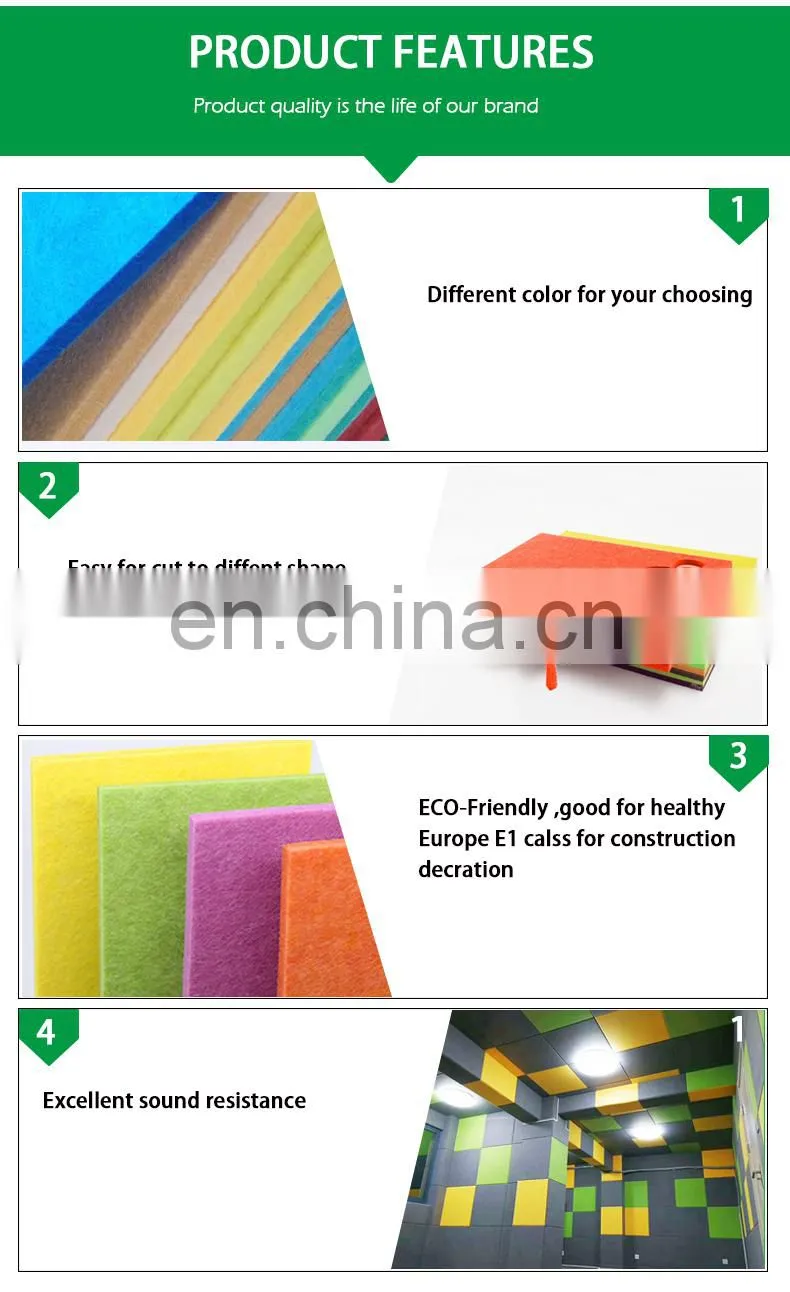 Wholesale 9mm 10mm polyester felt soundproof 3d acoustic diffuser wall panel