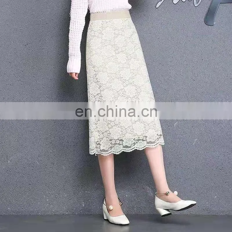 Ladies lace latest pencil A- line skirt for women spring summer 2020
