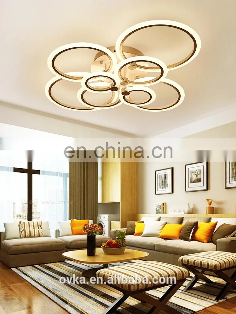 Creative simple ring acrylic led ceiling light for bedroom living room lamp
