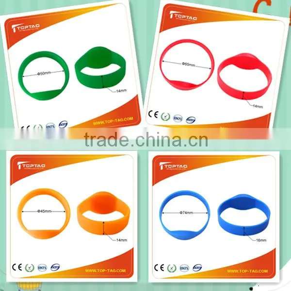 2014 13.56MHz Silicone RFID Wristband RFID bracelet with soft printing