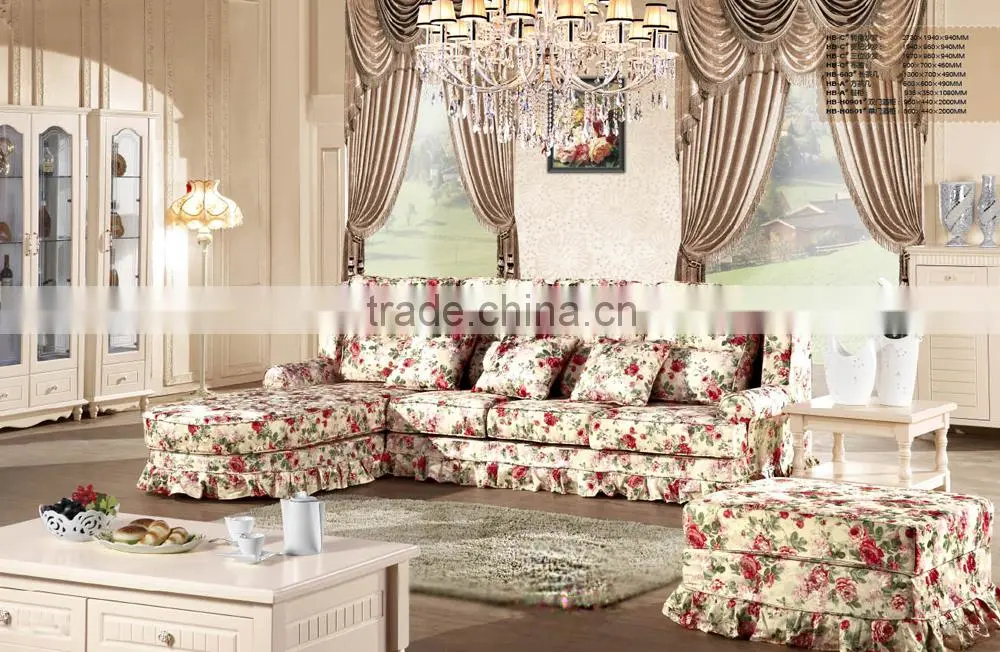 Golden quality modern fabric sofa for sale floral sofa four seat sofa