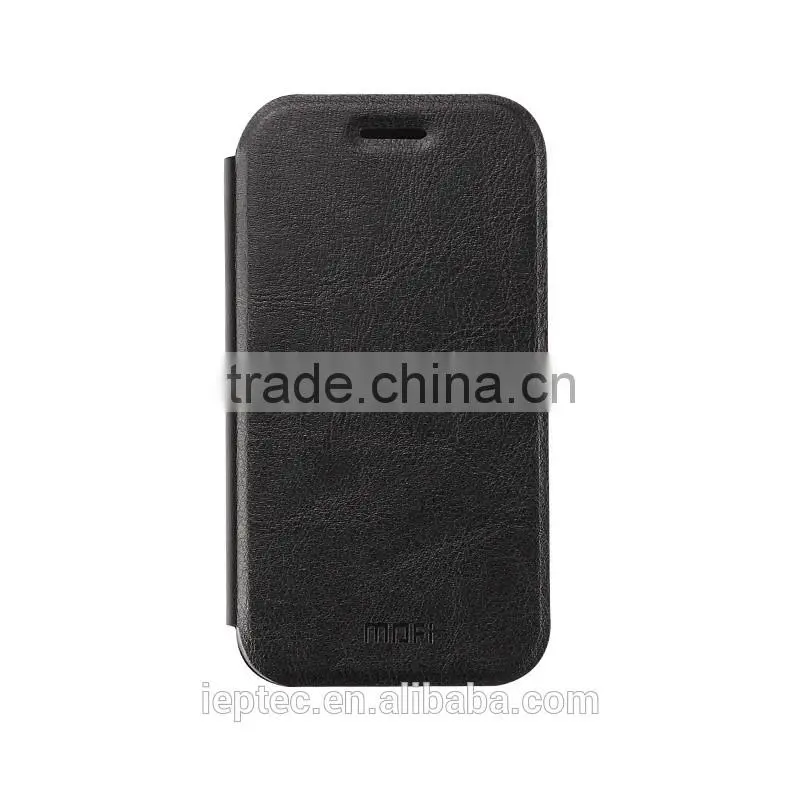 MOFi Hot Sale PU Leather Flip Cell Phone Cover Case for Samsung GALAXY J1, SM-J100, Soft TPU Protective Case