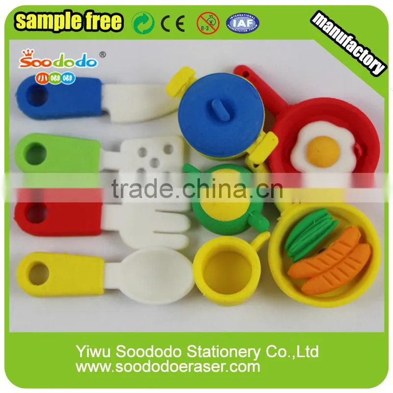 3D cooker shaped erasers puzzle rubber stationery