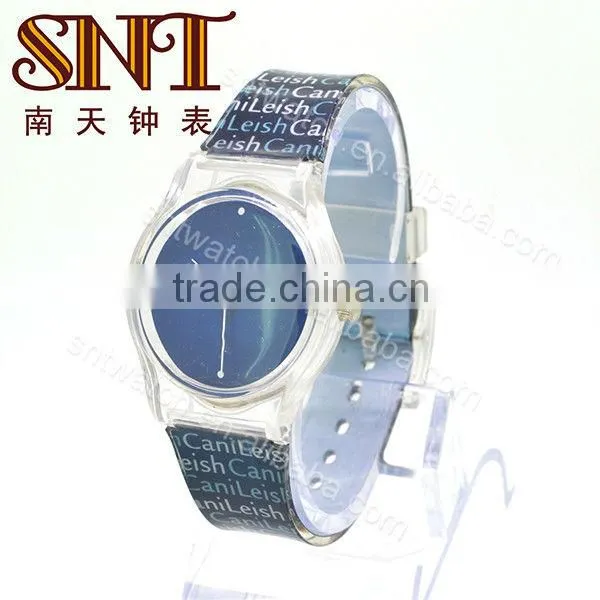 SNT-PL004 fashion plastic watch waterproof custom-made wrist watch plastic cases