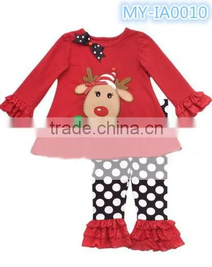 New arrival children's Kids Christmas Pajamas boutique red striped wholesale MY-IA0010