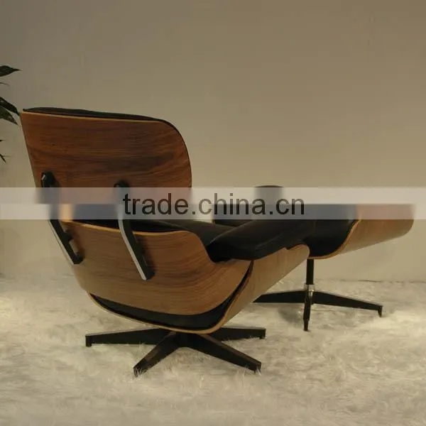 Luxury living room furniture ottoman genuine leather lounge