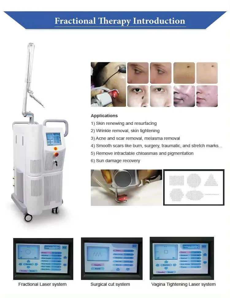 Facial Skin Whitening Vaginal Tightening 10600nm RF Co2 Laser Carbon Laser for Skin Fractional Co2 Laser