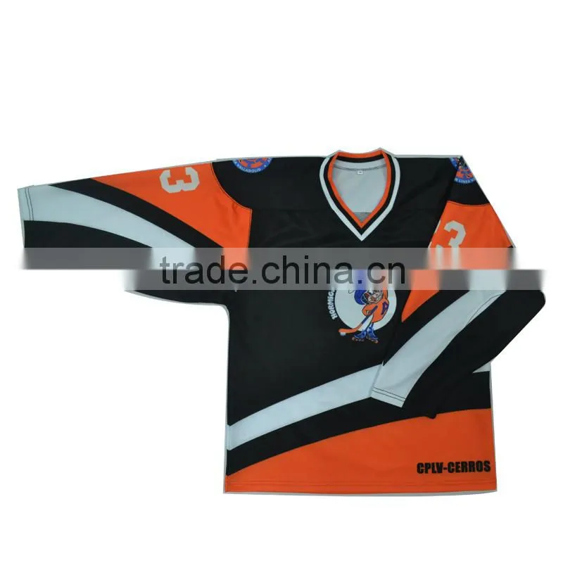 Custom made Dye sublimation printing hockey jersey
