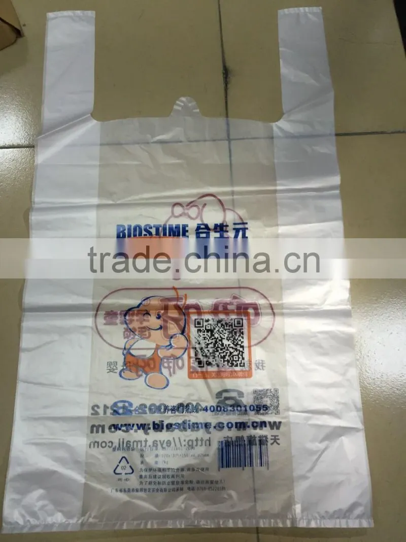 cheap wholesale good quality Shopping roll vinyl plastic grocery t-shirt bag manufacturer
