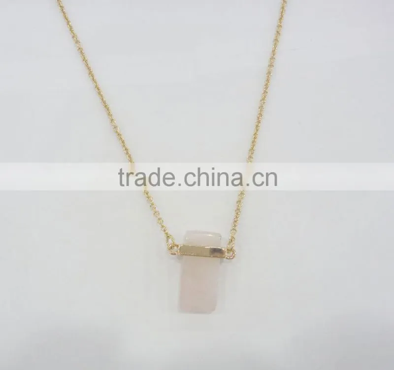 FASHION NATURAL STONE PENDANT CHAIN NECKLACE