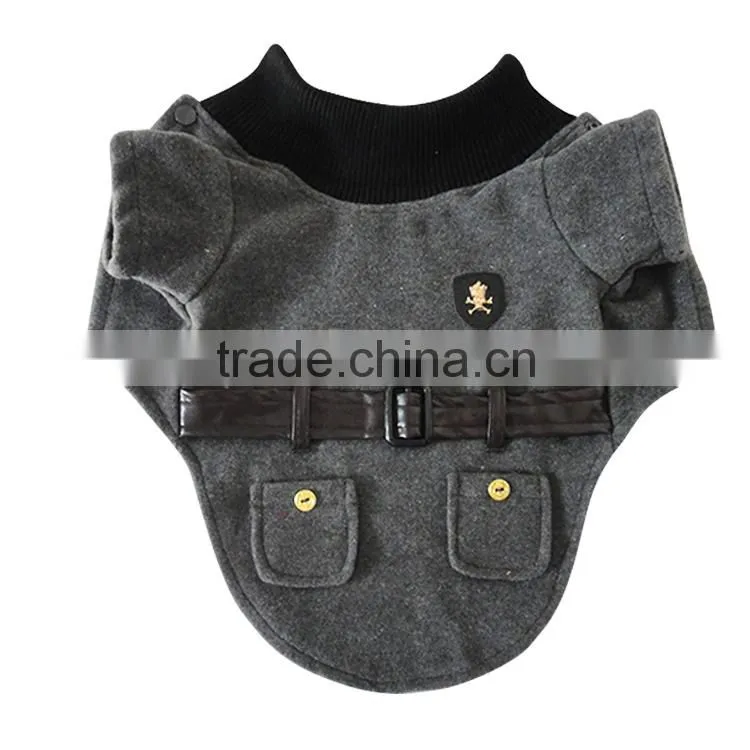 British Style Wasp-waisted Woolen Cloth Dog Coat fit for Spring Autumn and Winter