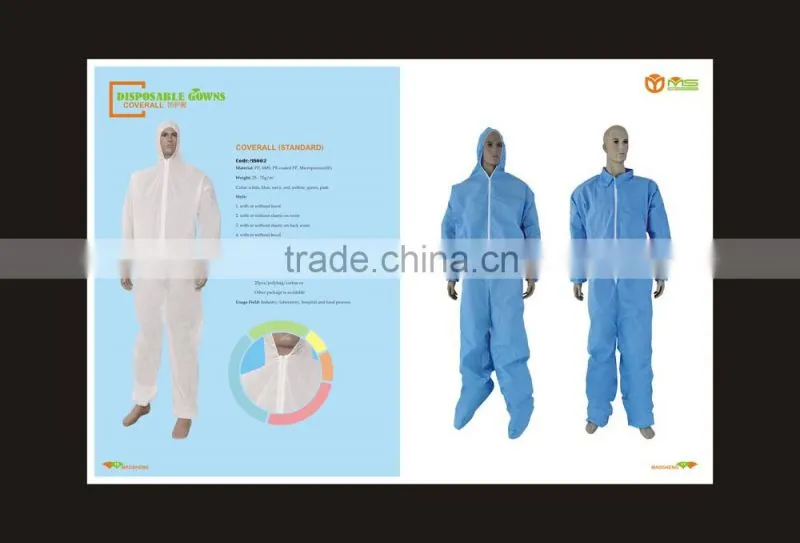 Disposable Ebola Protective safety coverall Suit Coverall SF Microporous film coated Overall